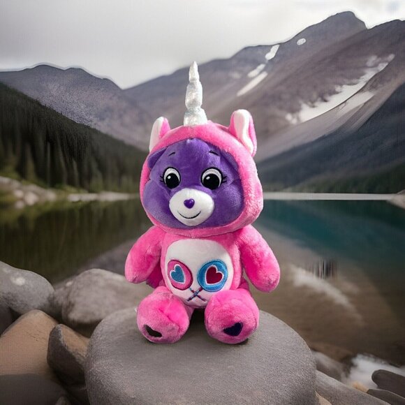 Care Bear Unicorn Unlock The Magic Share Bear Plush W/ Hood 14” 2021 Stuffed Toy - Picture 2 of 5